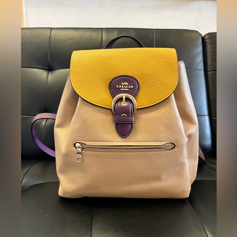Coach Kleo Taupe Multi Leather Backpack NWT C5788